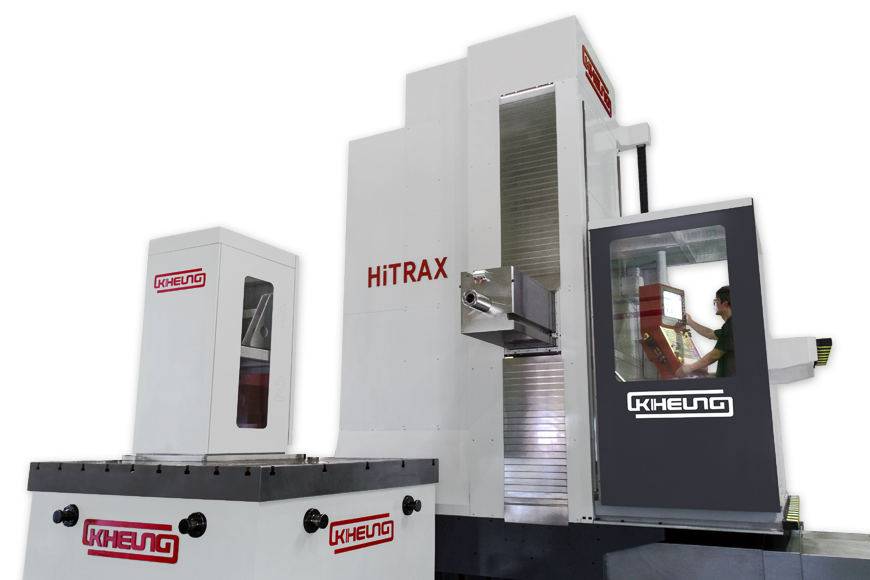 Die Baureihe HITRAX-H ist serienmäßig mit einer Horizontal-Frässpindel mit einem Hub von 700 mm ausgestattet.