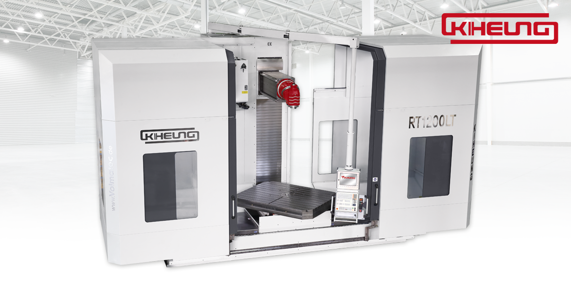 CNC-Bettfräsmaschinen mit Rundtisch KIHEUNG RT-LT mit HEIDENHAIN oder SIEMENS Steuerung.