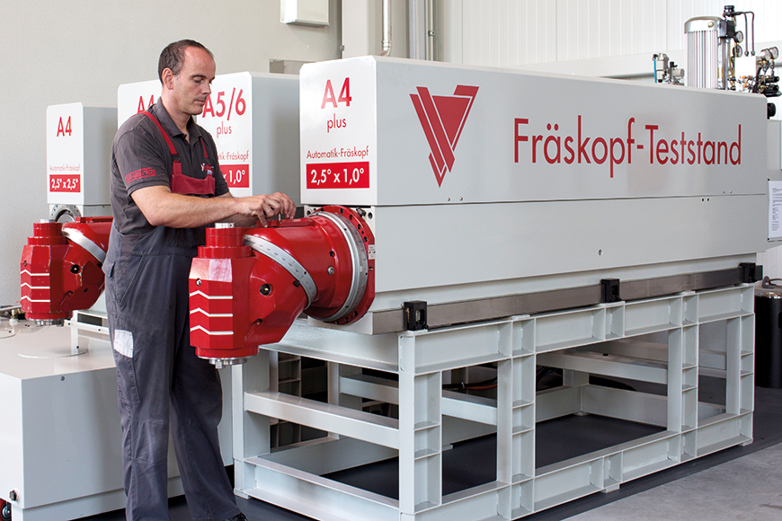 KIHEUNG Fräskopf-Teststand mit vier unterschiedlichen Auslegern für optimale Service- und Wartungsarbeiten.